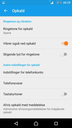 Vælg Telefonsvarer