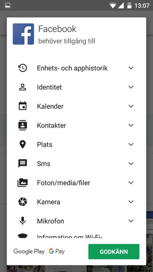 Välj GODKÄNN