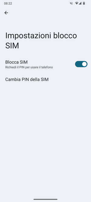 Seleziona  Cambia PIN della SIM