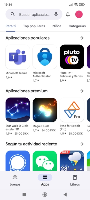 Seleccione la barra de Búsqueda