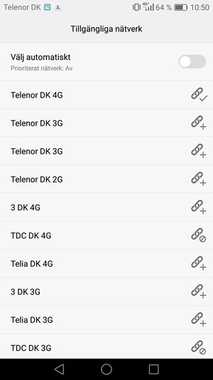 Välj en nätverksoperatör från listan