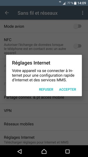 Sélectionnez ACCEPTER