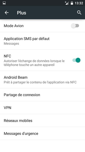 Sélectionnez Partage de connexion