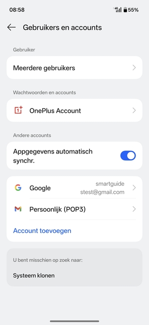 Selecteer uw Google-account