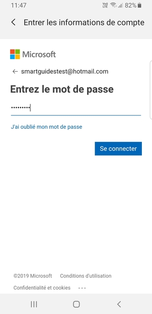 Saisissez votre mot de passe et sélectionnez Se connecter