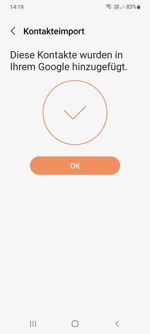 Ihre Kontakte werden in Ihrem Google Konto gespeichert und auf Ihrem Handy gespeichert, wenn Google das nächste Mal synchronisiert wird.