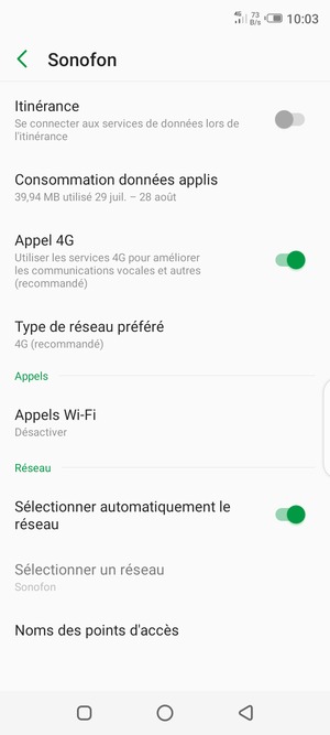 Sélectionnez Noms des points d'accès