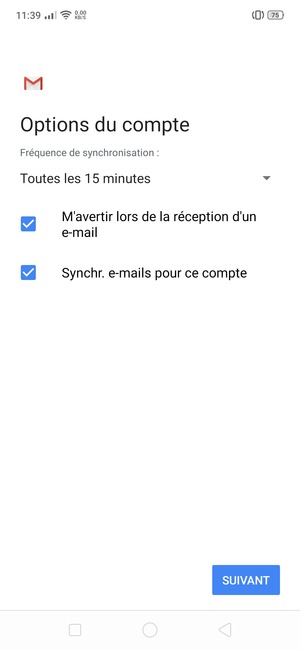 Sélectionnez SUIVANT