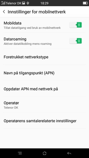 Slå Dataroaming på eller av