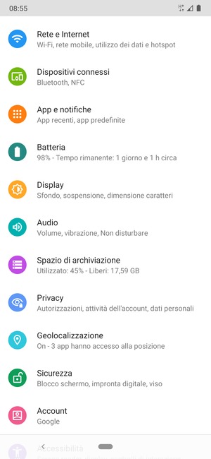 Seleziona Rete e Internet