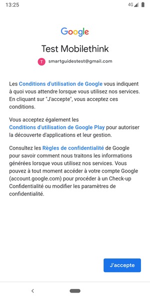 Sélectionnez J'accepte