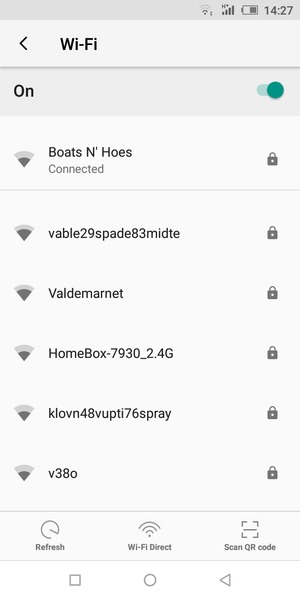 You are now connected to the Wi-Fi network