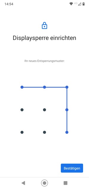 Zeichnen Sie das Entsperrmuster erneut und wählen Sie Bestätigen