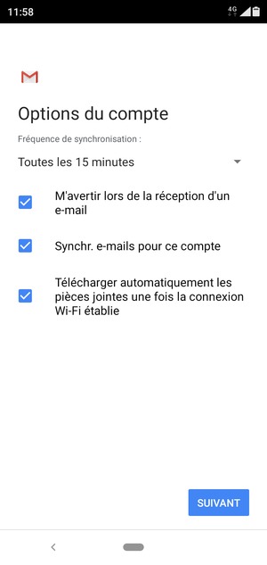 Sélectionnez SUIVANT
