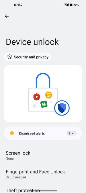 Select Screen lock
