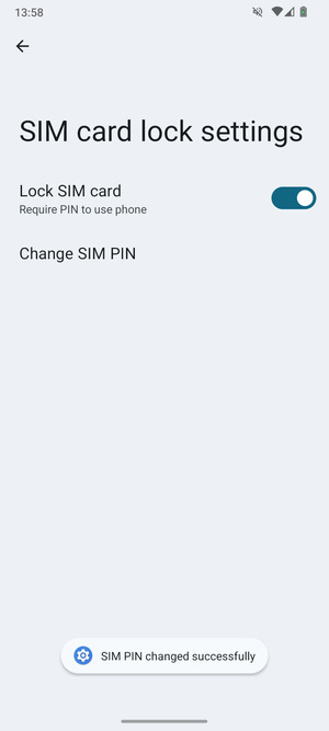 Your SIM PIN has been changed