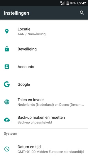 Scroll naar en selecteer Locatie