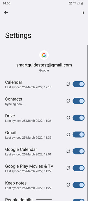 Your information will be synchronised