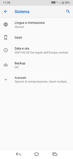 Seleziona Backup