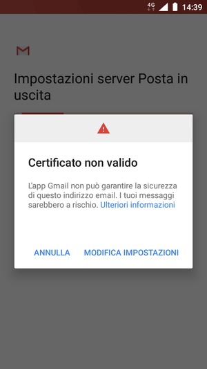 Seleziona MODIFICA IMPOSTAZIONI