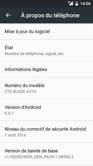 Sélectionnez Mise à jour du logiciel