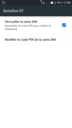 Sélectionnez Modifier le code PIN de la carte SIM