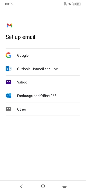 Select Outlook, Hotmail and Live