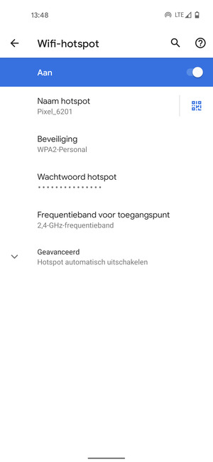 Uw telefoon is nu geïnstalleerd voor gebruik als modem