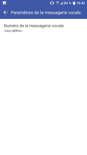 Sélectionnez Numéro de la  messagerie vocale