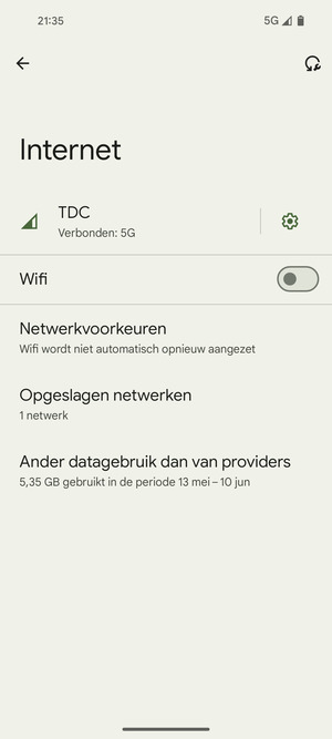 Schakel Wifi in