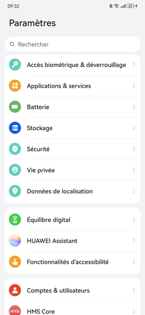 Pour activer votre écran de verrouillage, allez dans le menu Paramètres et sélectionnez Accès biométrique & déverrouillage