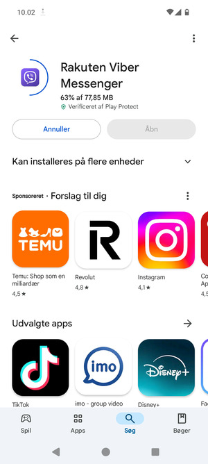 Afvent at installeringen er afsluttet