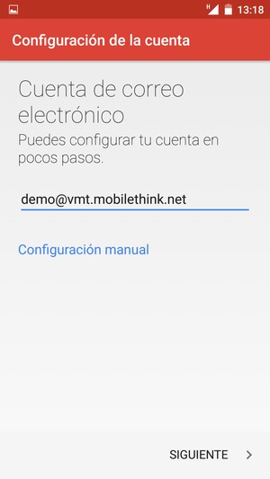 Introduzca su Dirección de correo electrónico y seleccione SIGUIENTE