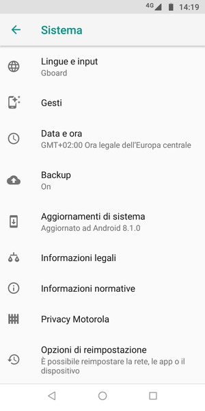 Seleziona Aggiornamenti di sistema