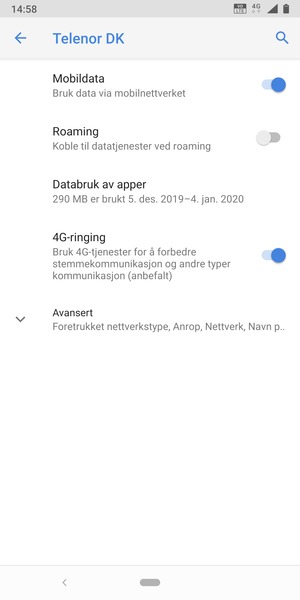 Velg Avansert