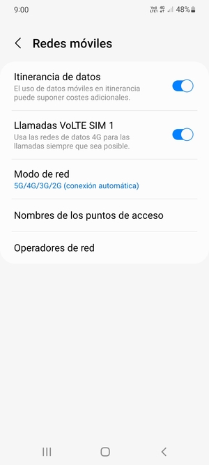 Activar o desactivar Itinerancia de datos