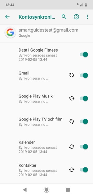 Dina kontakter från Google kommer nu att synkroniseras med din telefon