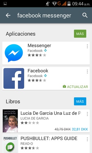 Seleccione la aplicación