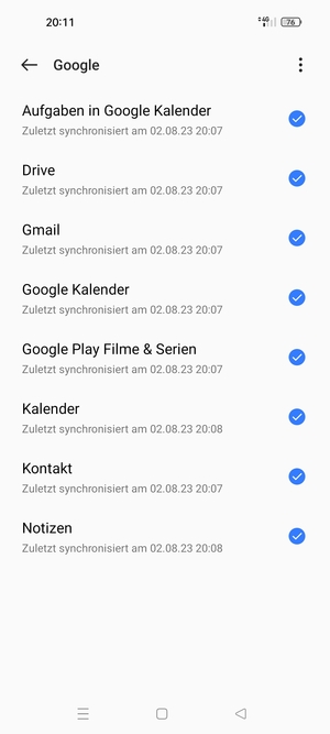 Stellen Sie sicher, dass Kontakt ausgewählt ist