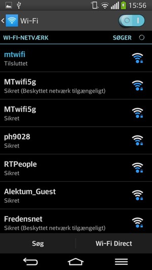 Du er nu tilsluttet Wi-Fi netværket