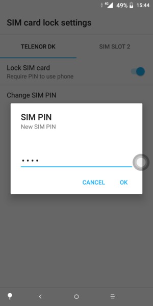 Enter your New SIM PIN and select OK