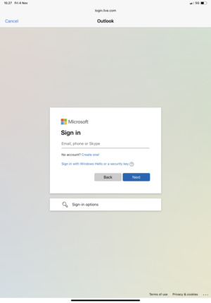 Enter your E-mail Address and select Next