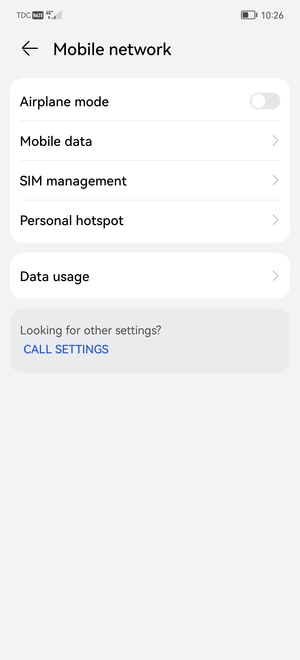 Select Personal hotspot