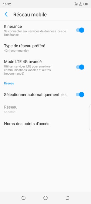 Activer ou désactiver Itinérance