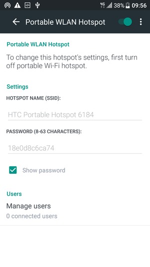 Your phone is now set up for use as a modem
