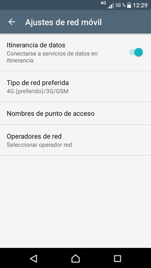 Activar o desactivar Itinerancia de datos