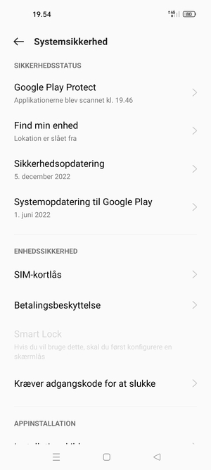 Vælg SIM-kortlås