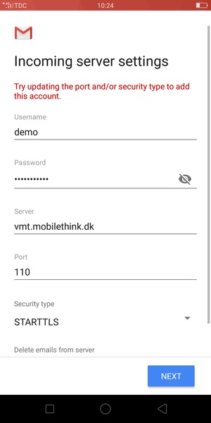 Select Security type