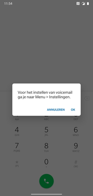 Als uw voicemail niet geïnstalleerd is, selecteert u OK