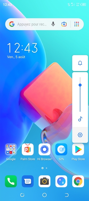 Maintenir appuyé pour baisser le volume au niveau requis